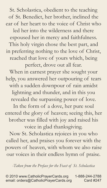 A Prayer in Honor of Saint Scholastica (For Virtue)